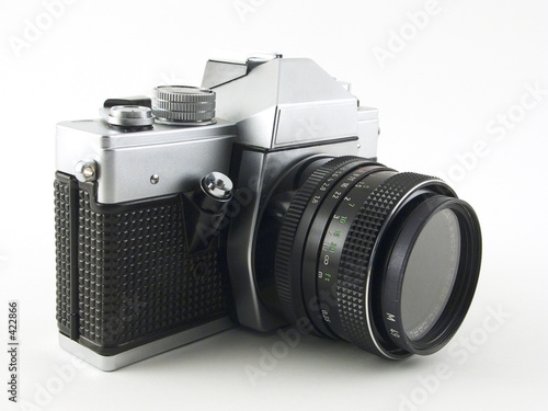 old slr against white backgroujnd