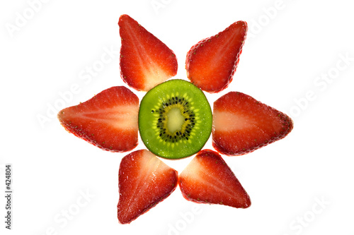 strawberries and a kiwi