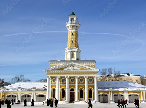 fire observation tower in kostroma city.