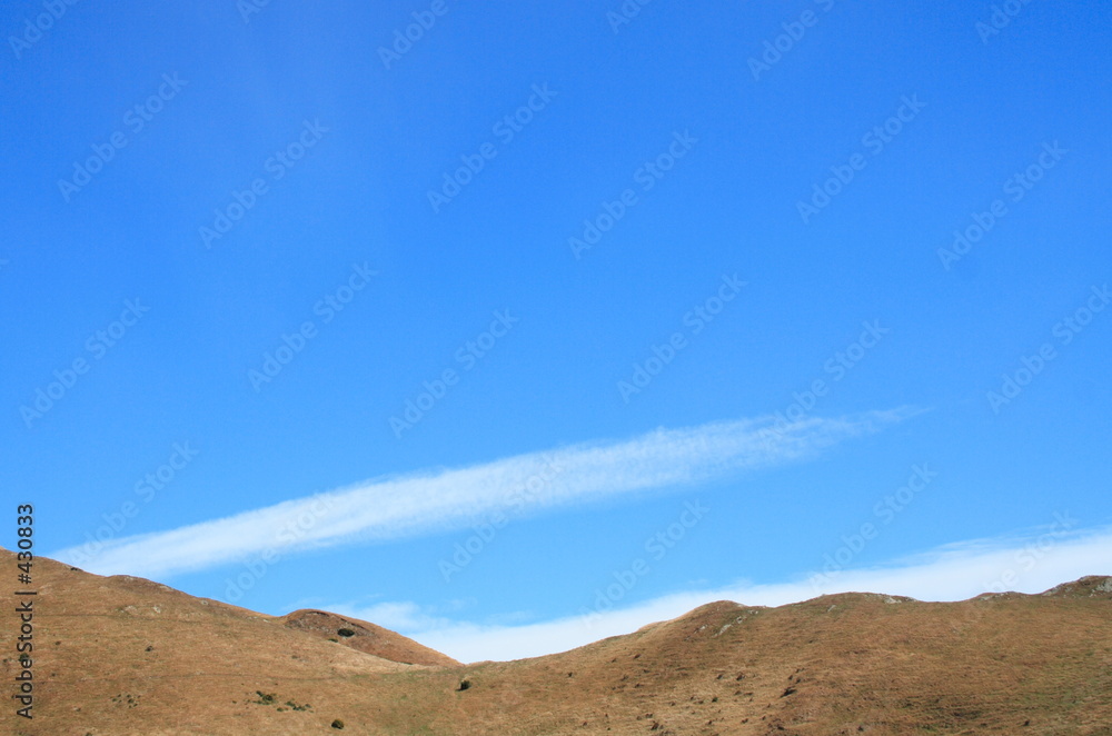 blue sky over hills