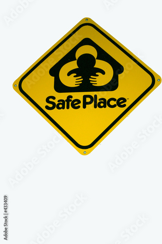 safe place project yellow sign