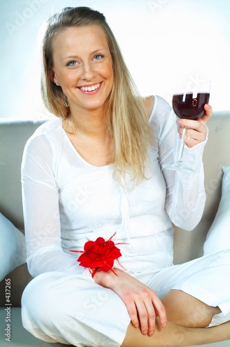Photography women with wine