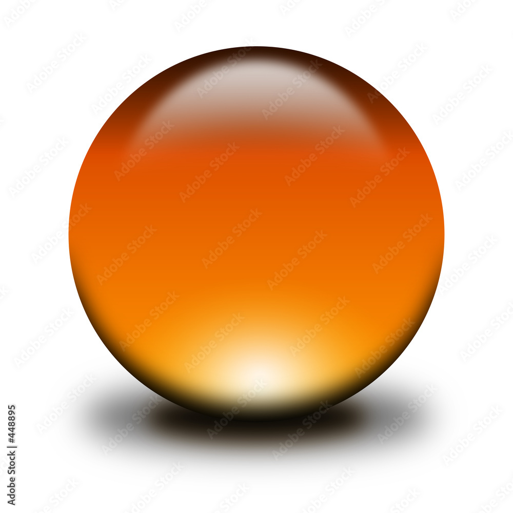 3d glass sphere orange