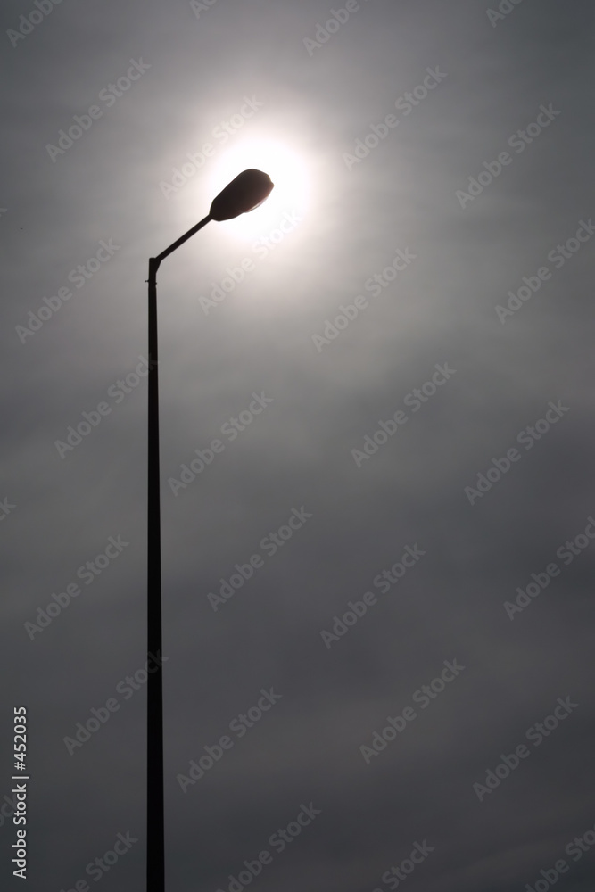 backlit lamp-post