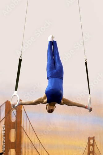 gymnast competing on rings