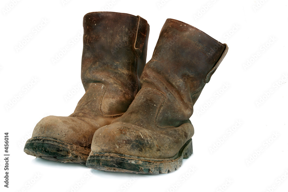Bild auf Leinwand dirty old  builders boots