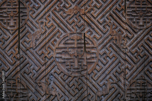 ancient chinese wooden door (background image)
