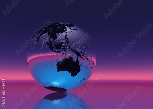pink pixelated globe © Stephen Coburn