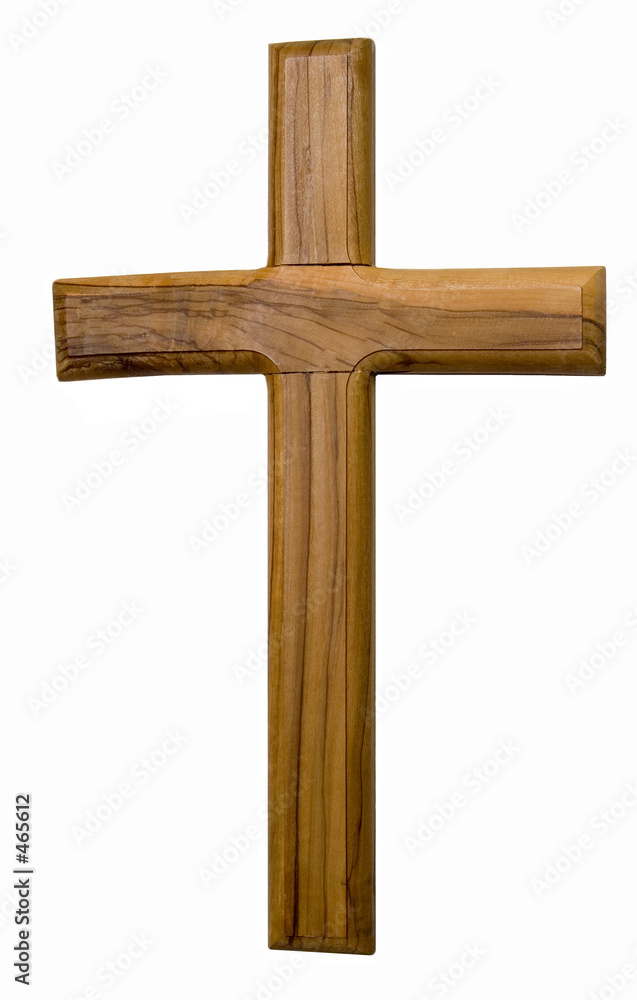 Fototapeta premium wooden cross on a white background