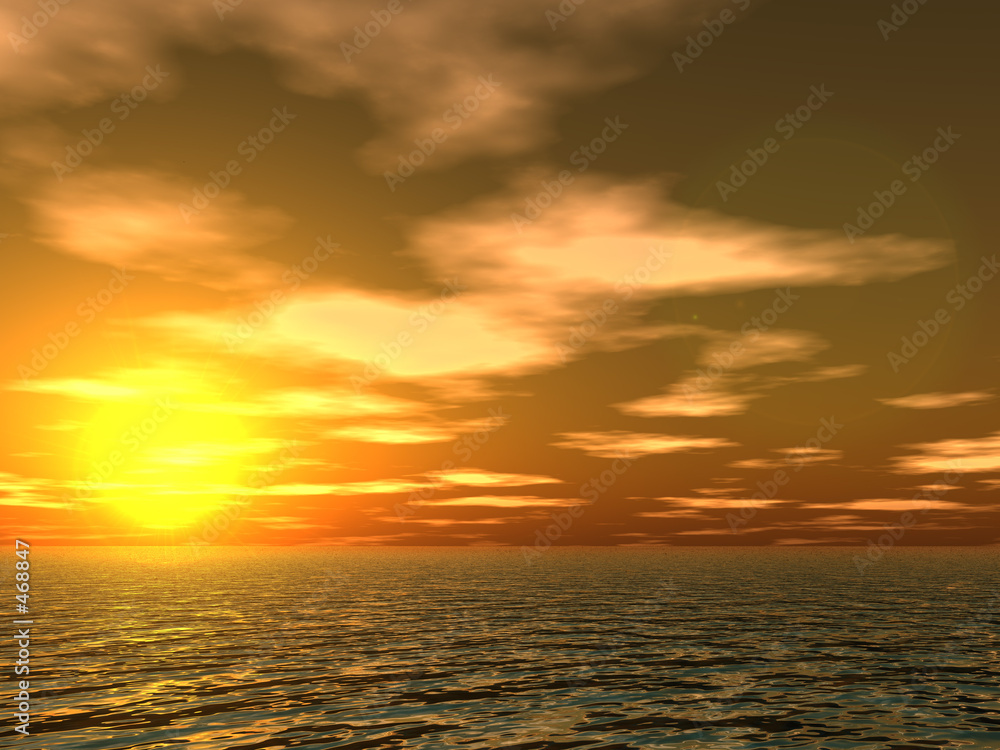 Obraz premium sunset clouds and waves