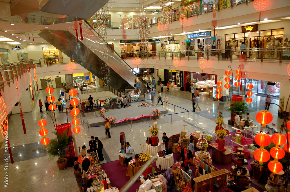 Fototapeta premium malezja, kuala lumpur: centrum handlowe podczas chińskiego nowego roku