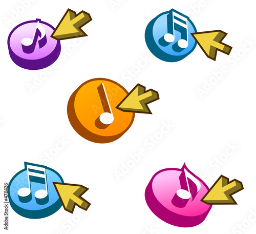 music buttons with arrow