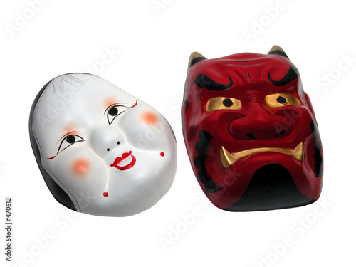 two japanese masks