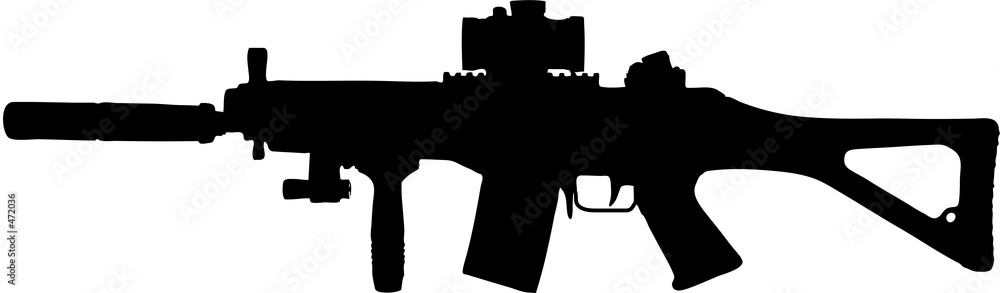 military assault rifle clip art with clipping path Stock Illustration |  Adobe Stock