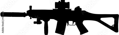 military assault rifle clip art with clipping path