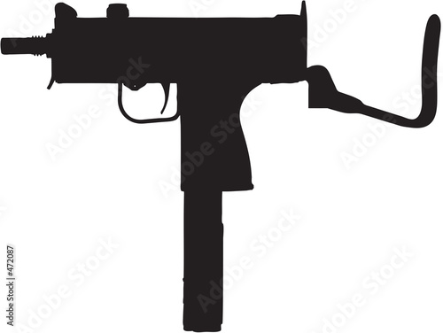 sub machine gun clip art with clipping path