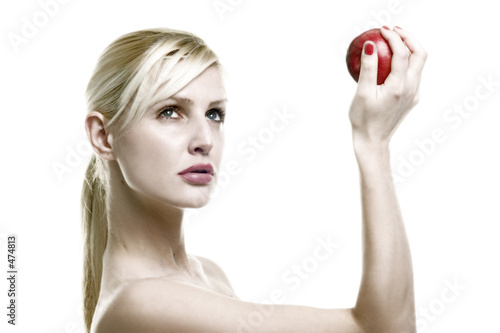 beauty lady and apple
