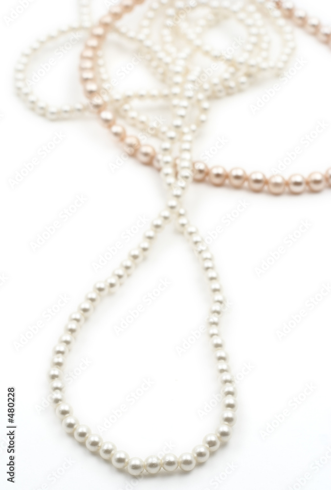 pearls against white background