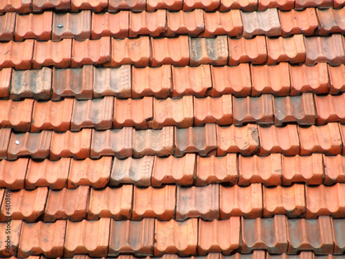 red and orange roof tiles