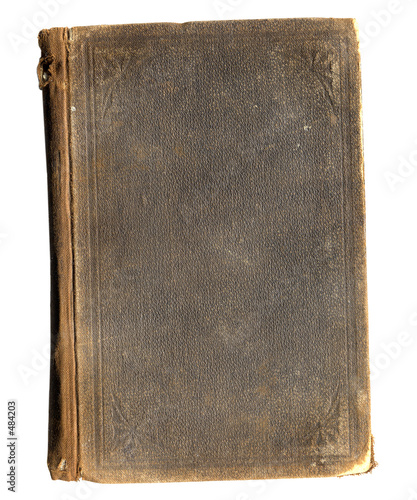 antique book: grunge brown isolated on white