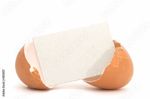 cracked egg with blank card #1