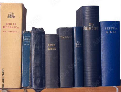 shelf of bibles photo