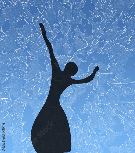 silhouette of the young girl