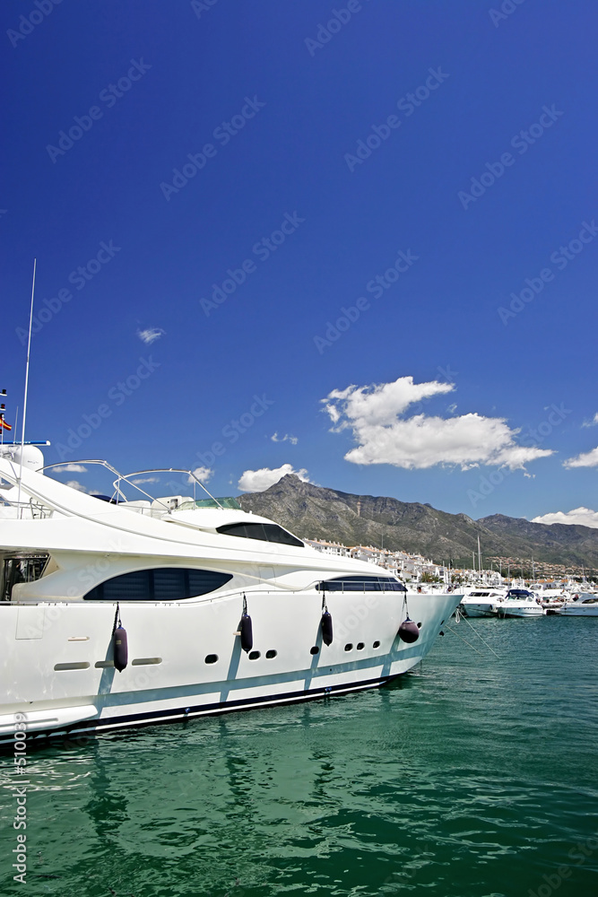 Fototapeta premium big, beautiful, stunning and luxurious white yachts