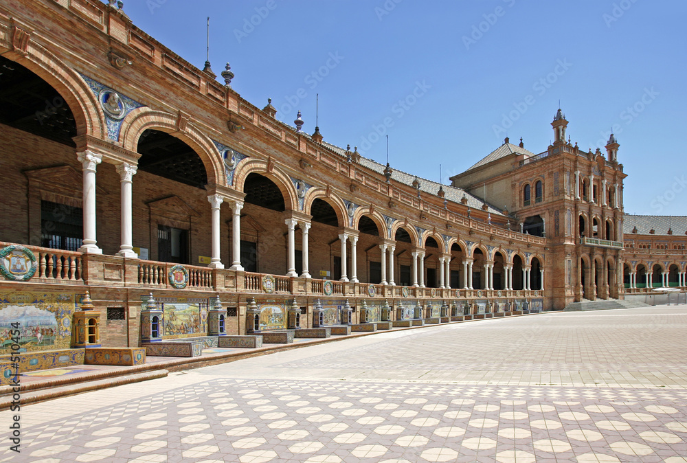 Fototapeta premium Plaza de Espana w Sewilli, Andaluzji, Hiszpania