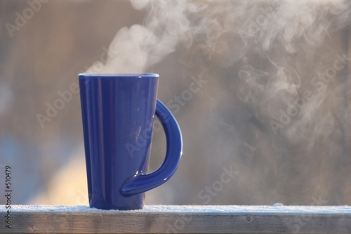 steaming coffee