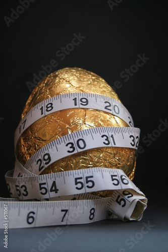 1 easter egg, diet and tape measure