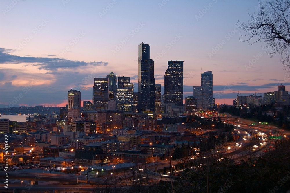 seattle at sunset