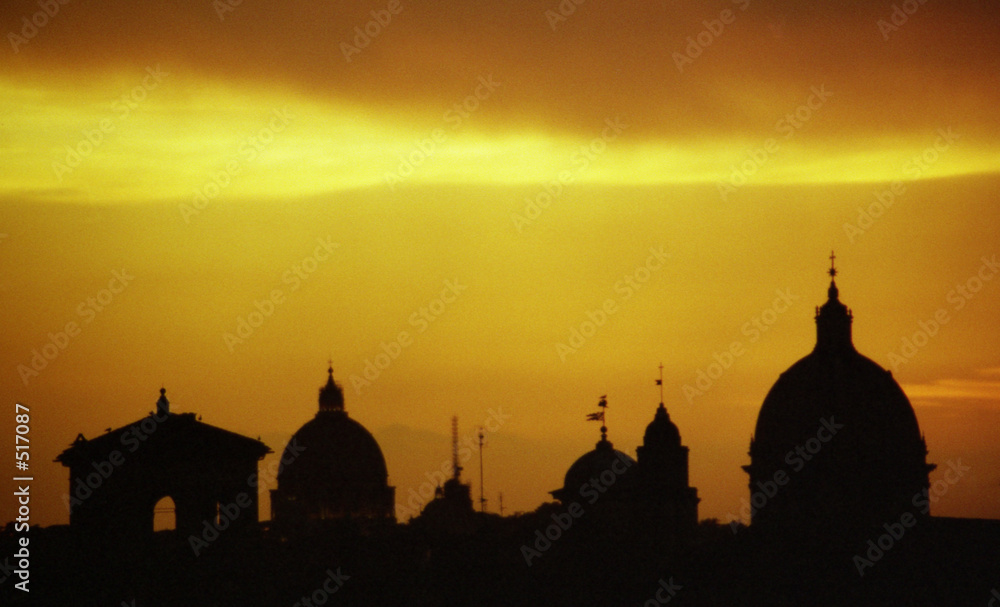 silhouette von rom im sonnenuntergang