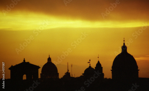 silhouette von rom im sonnenuntergang