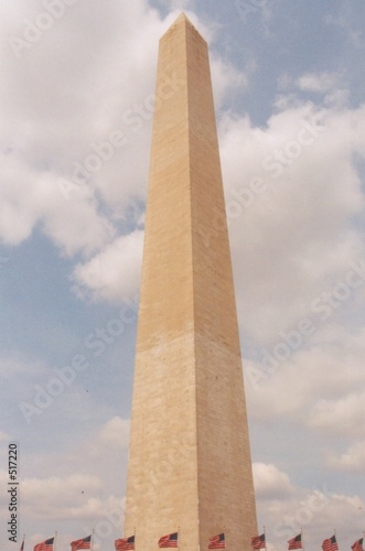washington monument and flags view