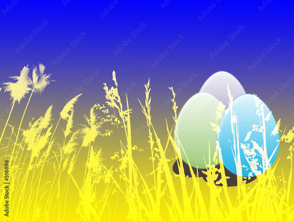 easter background with colored eggs silhouettes