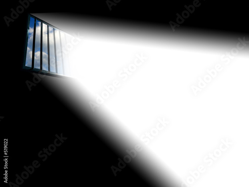 light through the latticed prison window
