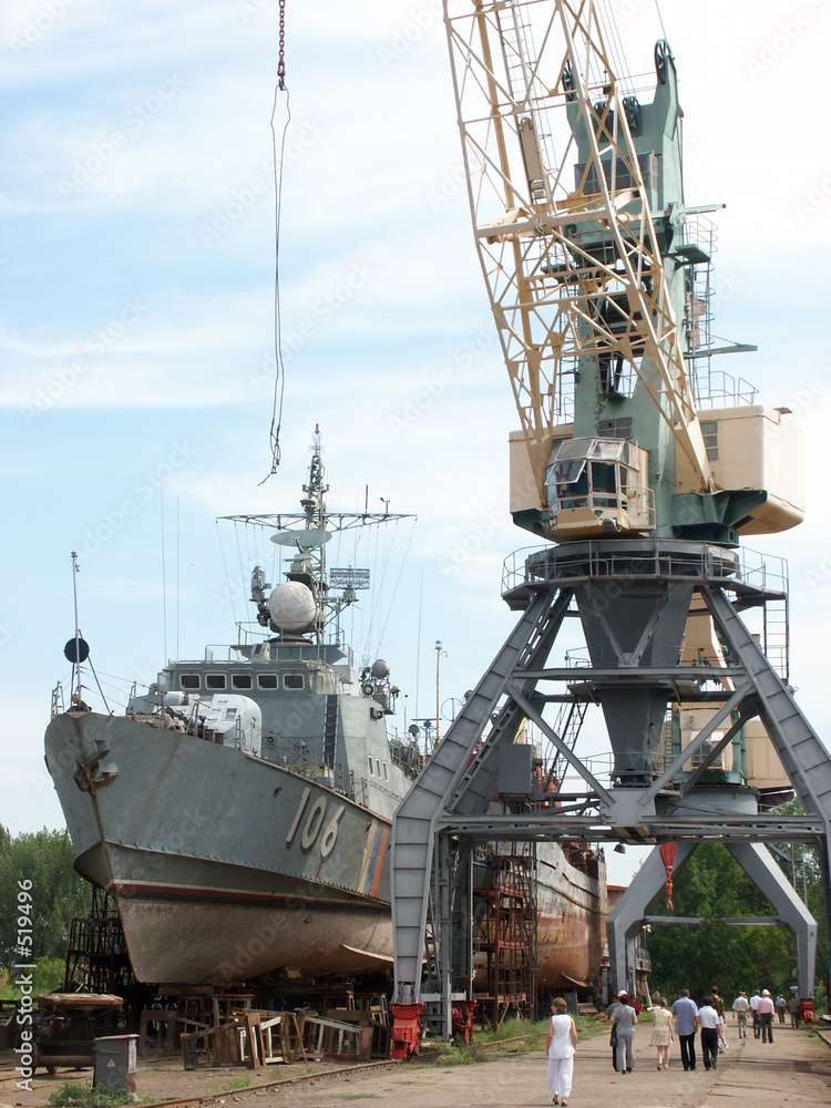 ship in the dock, astrakhan, russia