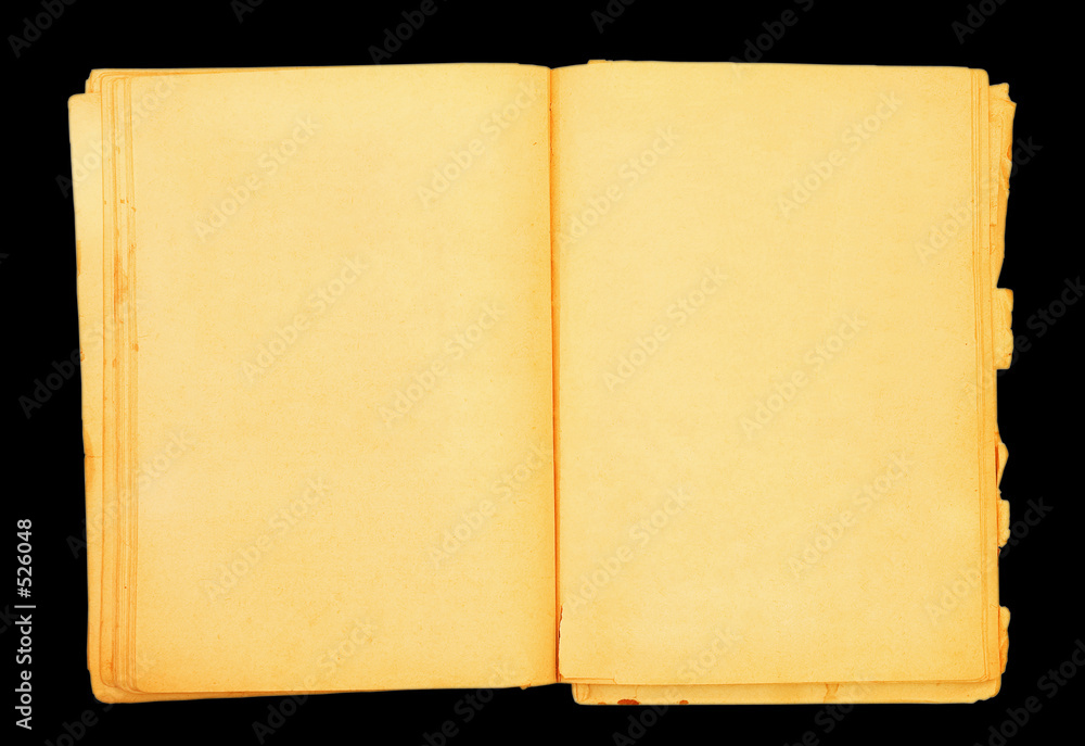 old book with blank pages over black background old book with blank pages over black background