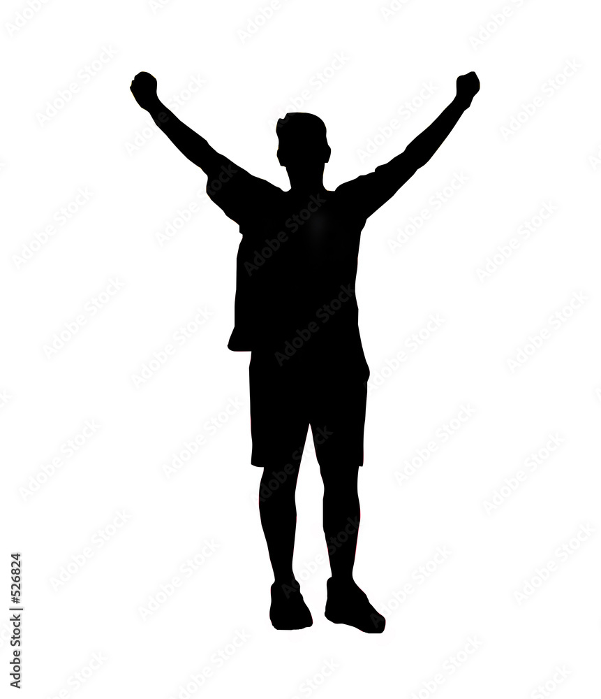 winner celebrating silhouette Stock Illustration | Adobe Stock