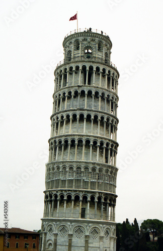 Fototapeta leaning tower of pisa with white sky