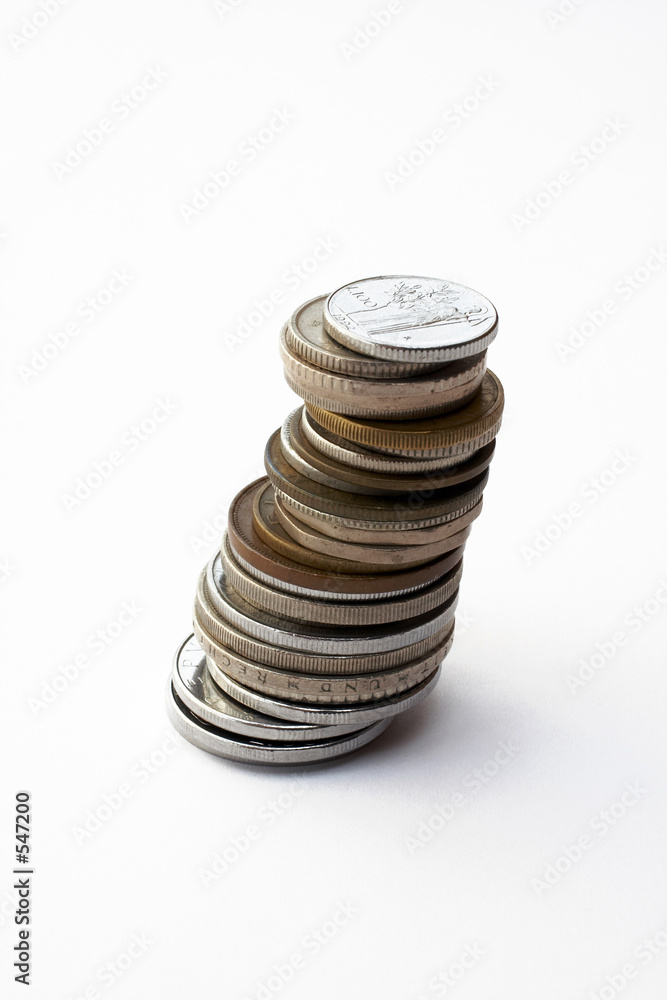 stack of coins, isolated on white background stack of coins, isolated on white background
