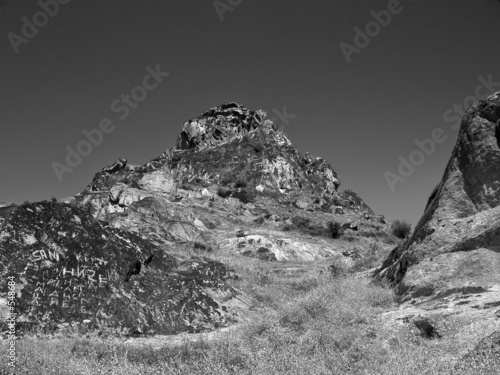 mountain top in black and white
