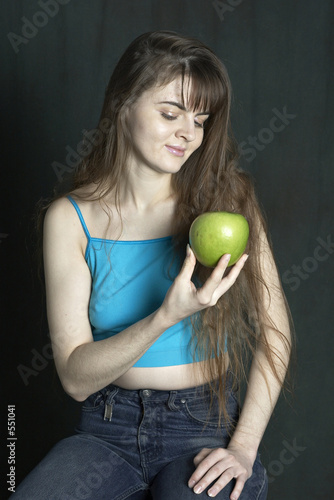 women with applle. photo