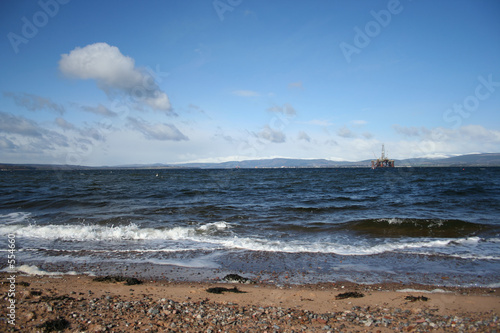 oil rig in cromarty firth, scotland photo