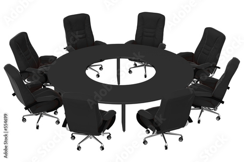 isolated office armchairs with table 07