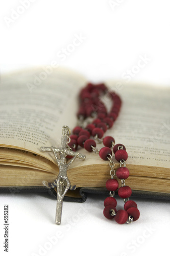 rosary with bible