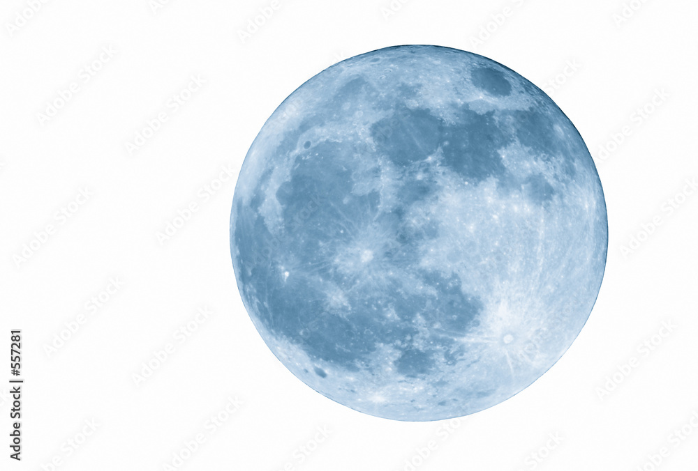 Obraz premium 2400mm blue full moon, isolated