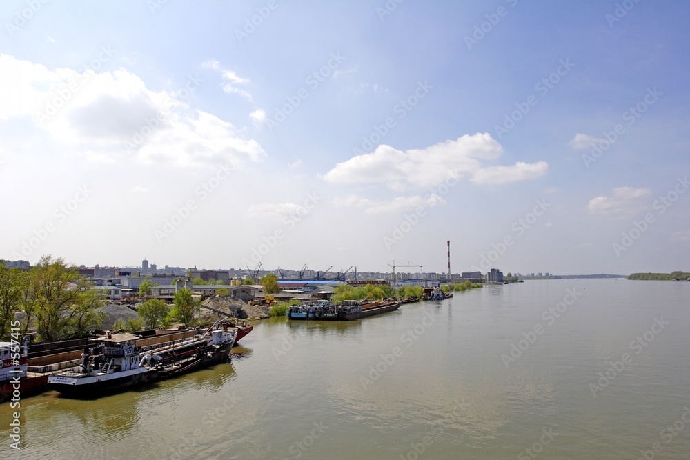 barges on river danube