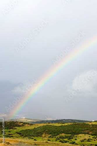 rainbows end after a storm in spain